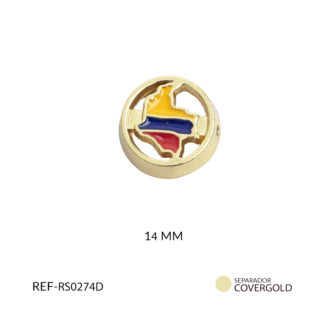 Separador redondo covergold mapa de Colombia 14mm x und