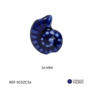 Separador cerámica caracol azul rey 16mm x und
