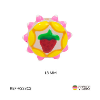 Separador vidrio redondo amarillo puntos centro fresa 18mm x und