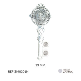Medalla zamak llave san benito 13cm x und