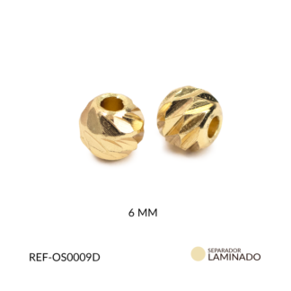 Balín en oro laminado Diamantado 6mm x und