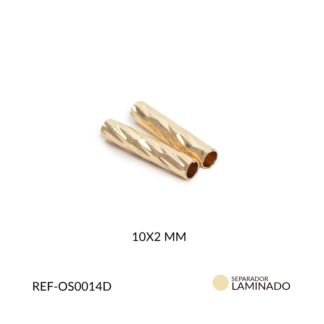 Separador en oro laminado cilindro 10x2 mm x und