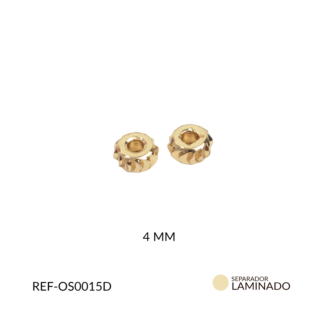 Separador en oro laminado disco diamantado 4mm x und