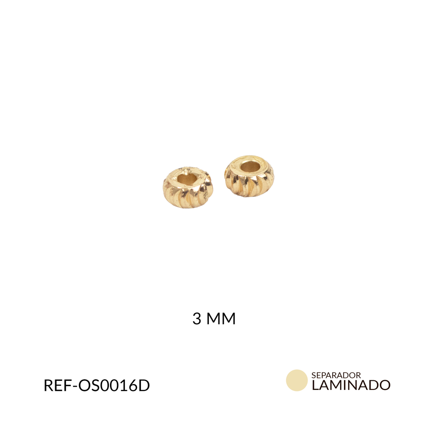 Separador en oro laminado disco diamantado 3mm x und