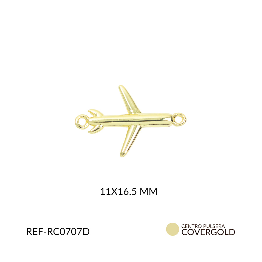 Centro pulsera covergold avión liso 11x16.5mm