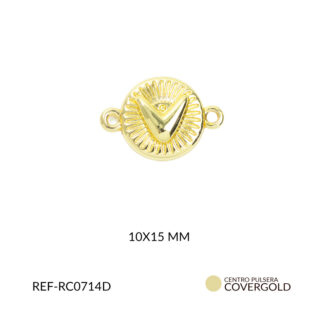 Centro pulsera covergold circulo corazón destellos 10x15mm