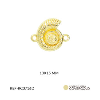 Centro pulsera covergold caracol 13x15mm