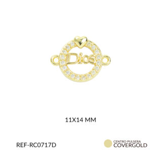 Centro pulsera covergold circulo frase Dios circones