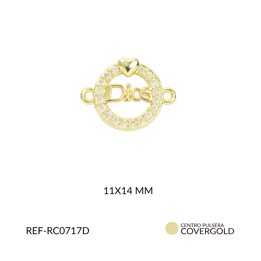 Centro pulsera covergold circulo frase Dios circones