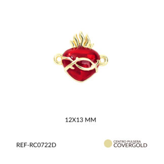 Centro pulsera covergold sagrado corazón resina rojas con llamas