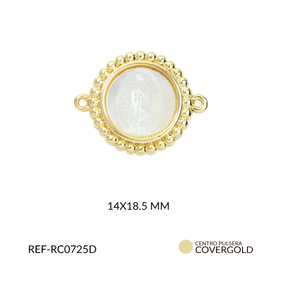 Centro pulsera covergold virgen de Guadalupe en nácar 14X18.5mm