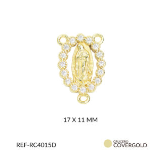 Crucero covergold silueta virgen de guadalupe circón blanco 17x11mm x und