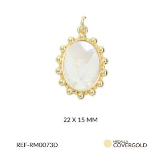 Medalla covergold ovalada puntos espíritu santo nácar 22x15mm x und