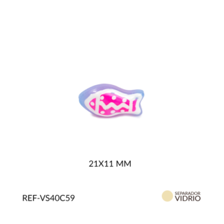 Separador de vidrio pez Fondo azul 21 x 11 mm
