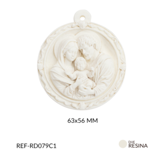 Dije resina sagrada familia blanco 63x56mm x und