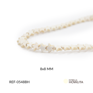 Howlita estrella blanco hueso 8x8mm x sarta