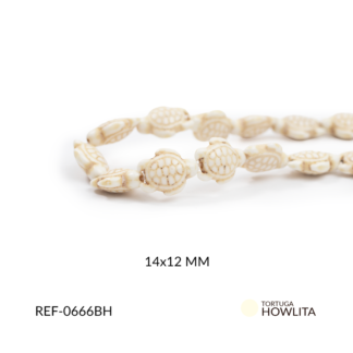 Howlita tortuga blanco hueso 14x12mm x sarta