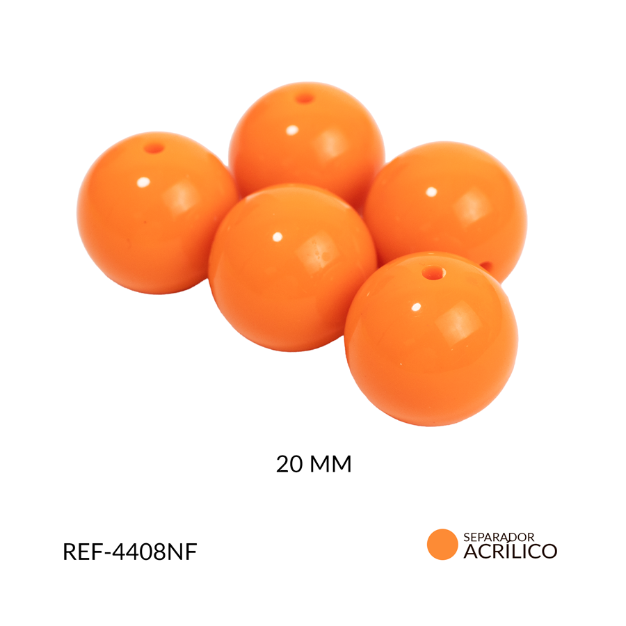 Bola abaco acrílico naranja 22mm x 125gramos