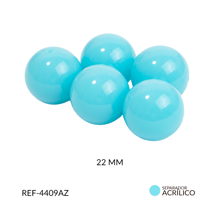 Bola abaco acrílico azul zafiro 22mm x 125gramos