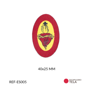Escapulario tela rojo sagrado corazon 40x25mm x und