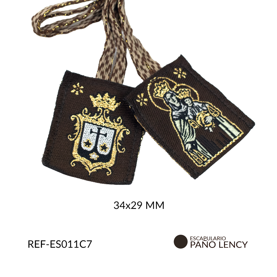 Escapulario tela virgen del carmen 34x29mm x und