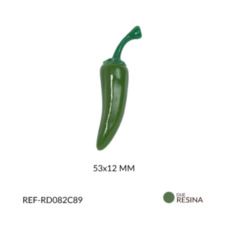 Dije resina Chile verde 53x12 mm x unidad