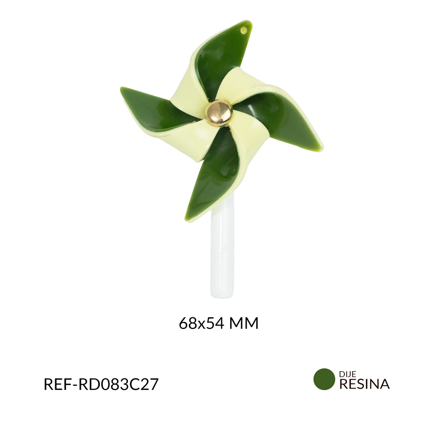Dije ringlete beige con verde 68x54mm x und