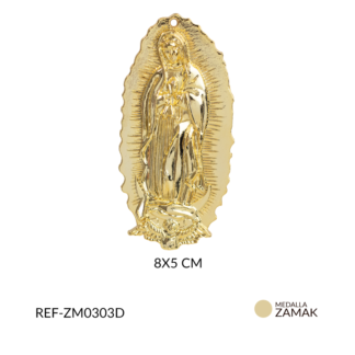 Medalla zamak virgen guadalupe 8x2cm x unidad