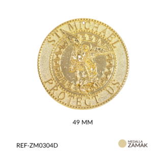 Medalla zamak redondo san miguel arcángel 49mm x und