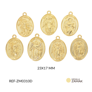 Medalla zamak 7 arcángeles 23x17mm x paquete